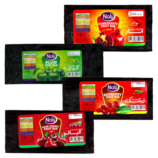 Premium Persian Lavashak - authentic Sour Fruit Leather - 4 Pack (90g Each) - Natural, No preservatives